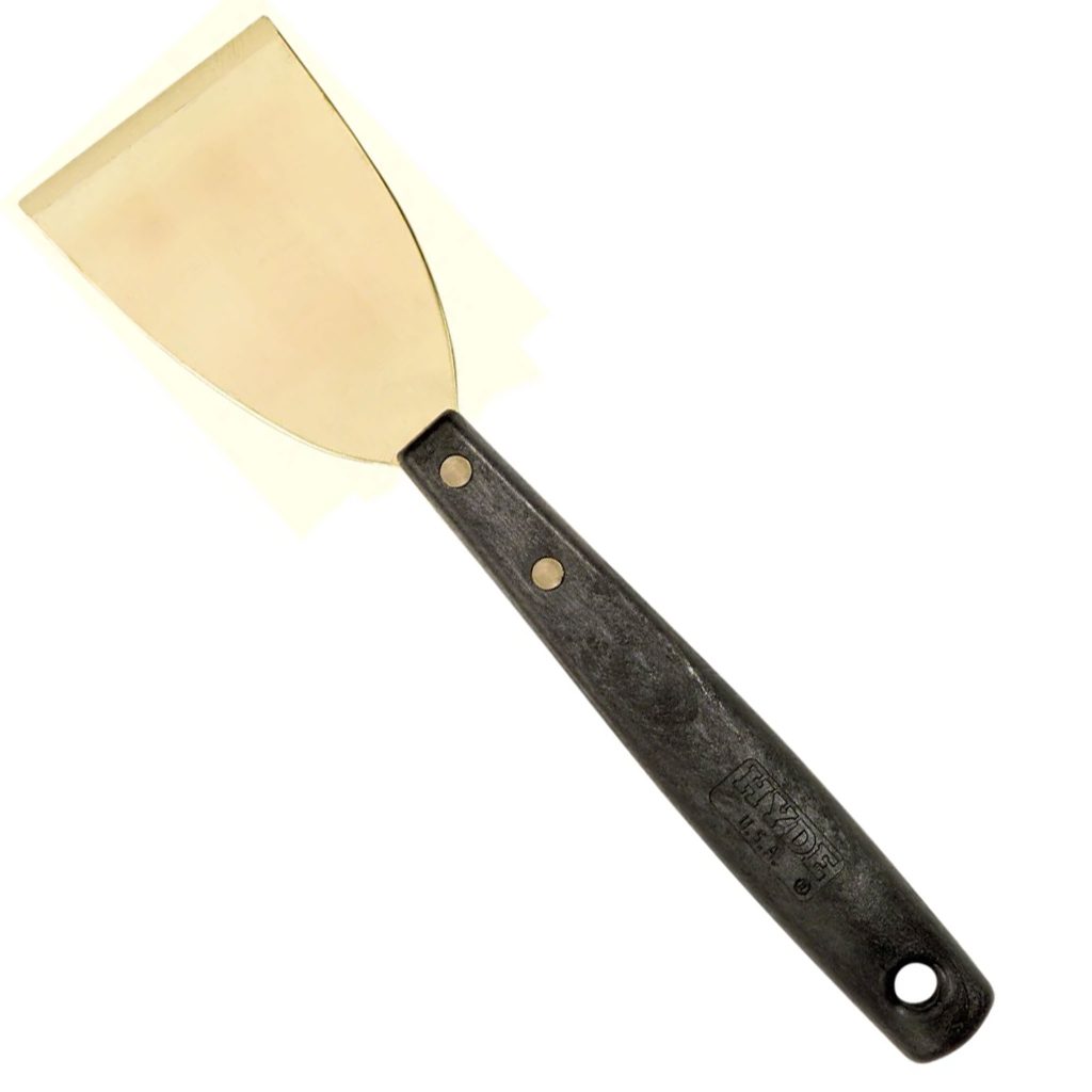 Brass Scraper with Handle, Flat, 3" Blade Width, 12-1/2" Overall Length.