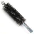 Brush, Heavy Duty Barrel, 40mm OD, High Carbon Steel, Double Stem And Spiral