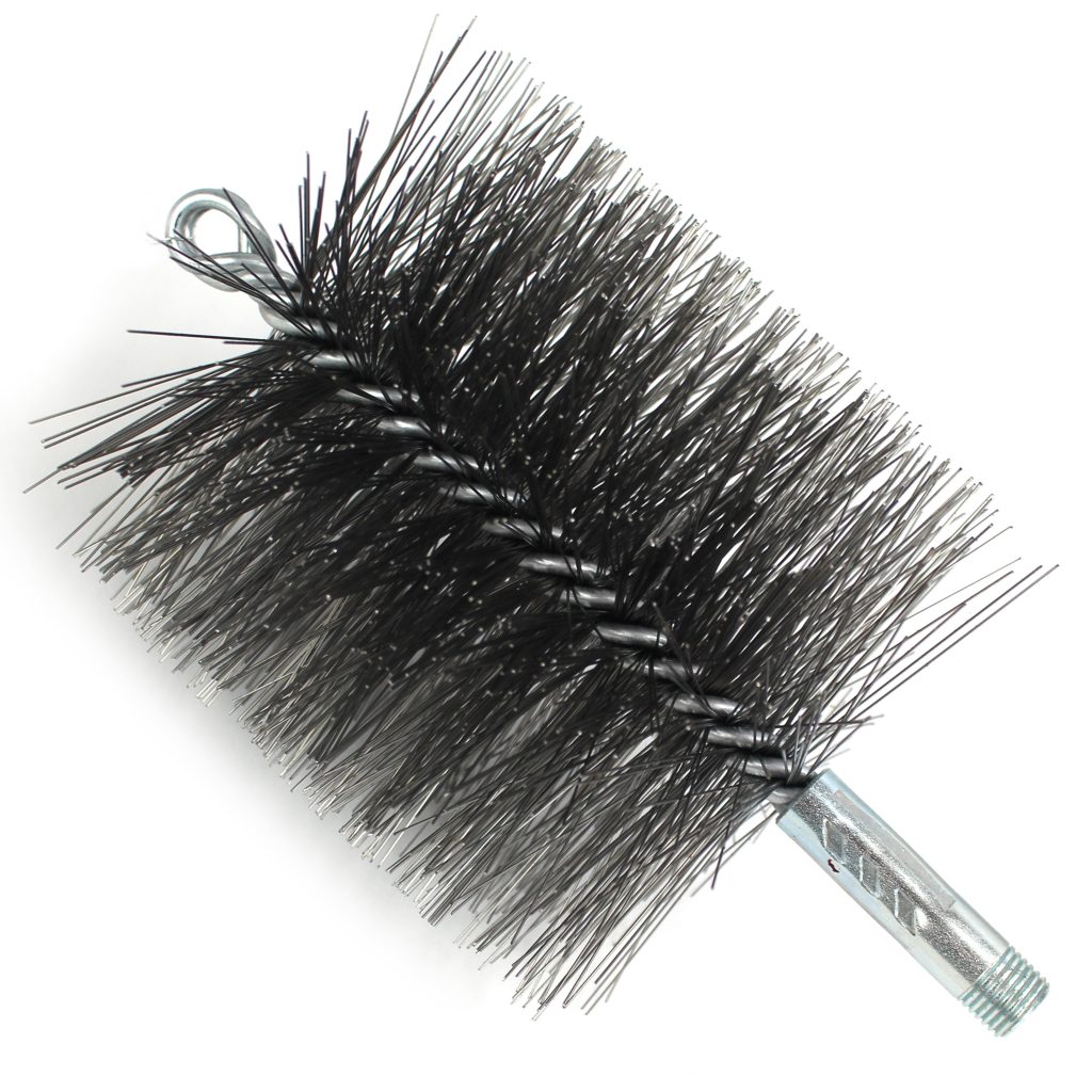 Brush, Heavy Duty Barrel, 115mm OD, High Carbon Steel, Double Stem And Spiral
