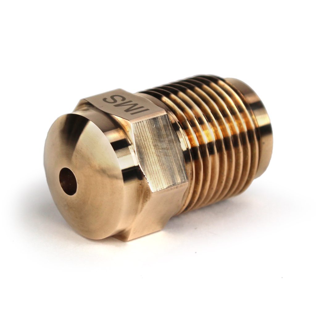 Nozzle Tip, GP, BeCu, 1-1/2" OAL, 7/8"-14 Thread, 1/2" Rear Opening, 3/4" Radius, 3/16" Orifice