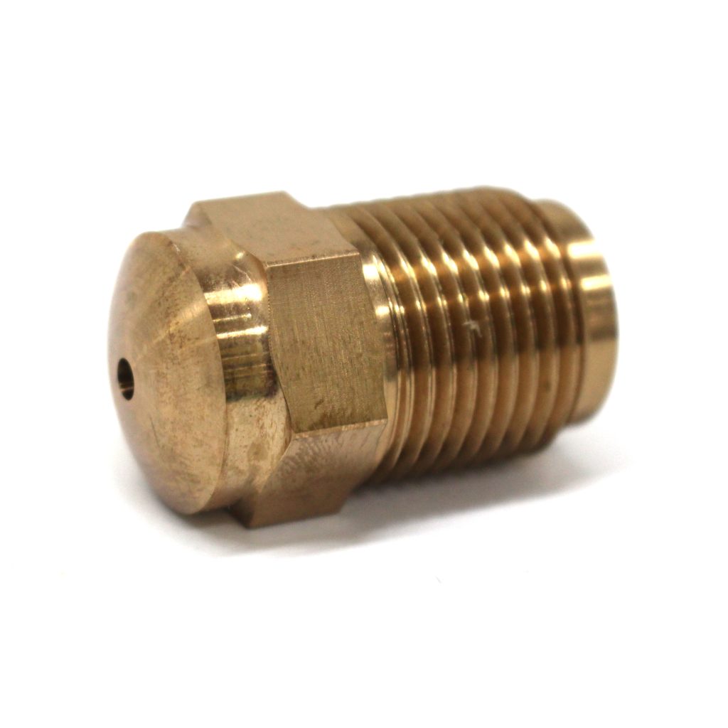 Nozzle Tip, GP, BeCu, 1-1/2" OAL, 7/8"-14 Thread, 1/2" Rear Opening, 3/4" Radius, 1/8" Orifice