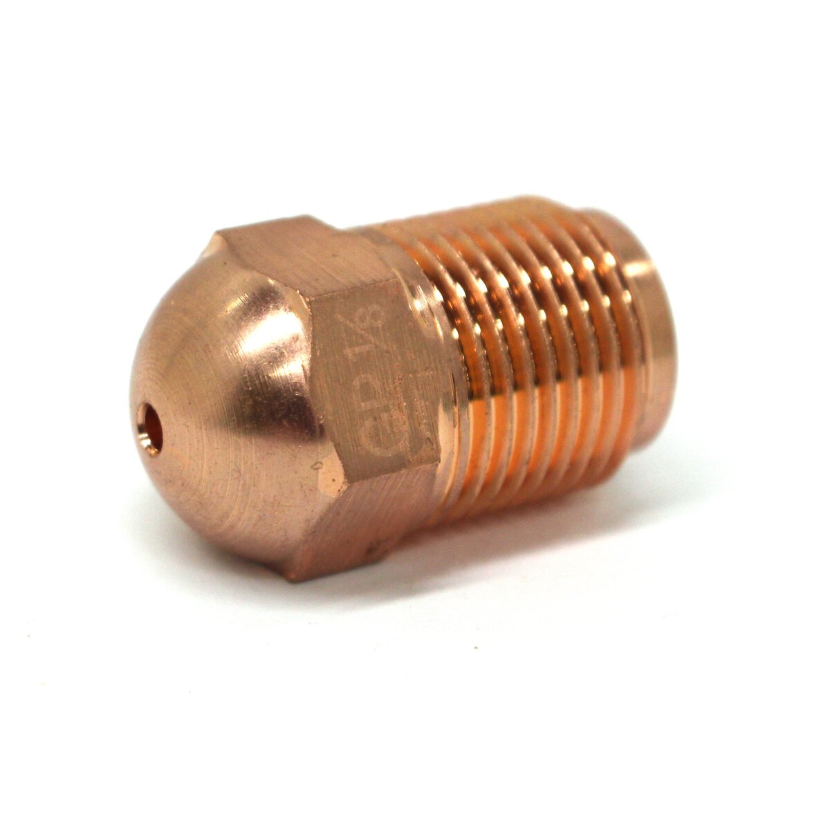 Nozzle Tip, GP, BeCu, 1-1/2" OAL, 7/8"-14 Thread, 1/2" Rear Opening, 1/2" Radius, 1/8" Orifice - Image 1