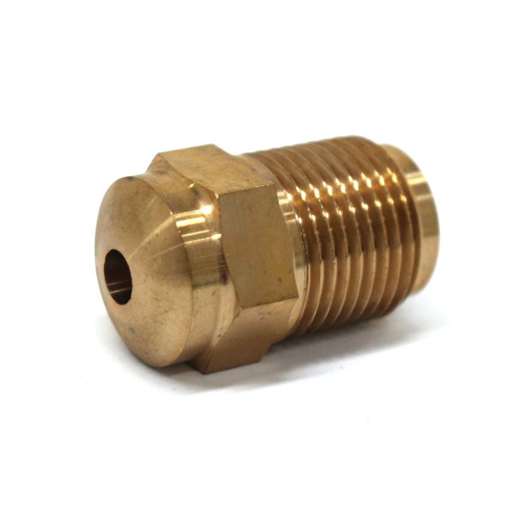 Nozzle Tip, GP, BeCu, 1-1/2" OAL, 7/8"-14 Thread, 1/2" Rear Opening, 3/4" Radius, 1/4" Orifice