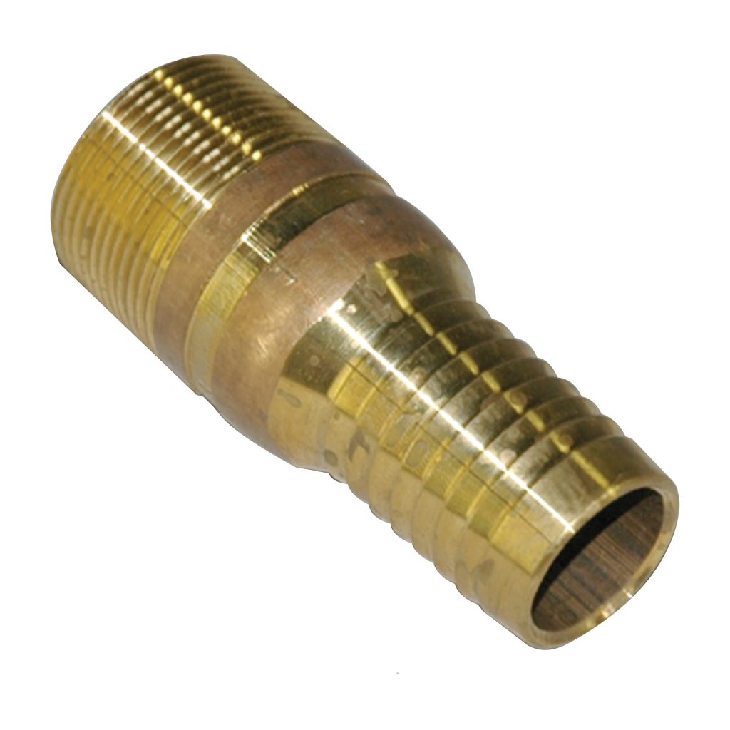Hose Barb, 1-1/4" Inside Diameter Hose, 1-1/4" Male NPT, Straight, Brass