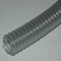 Loader Hose, 1-1/2" ID, Static Wire, Clear Wall, Helix Reinforced Food Grade PVC, Smooth Bore