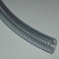 Loader Hose, 1-1/4" ID, Static Wire, Clear Wall, Helix Reinforced Food Grade PVC, Smooth Bore