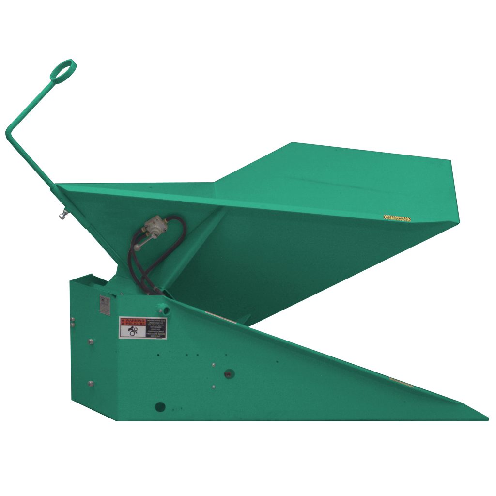 Automatic Floor-Level Gaylord Tilter with Pneumatic Vibrator