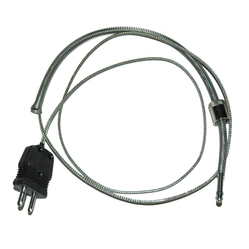 Thermocouple, Type J, 12" Depth, Standard Cap, 48" Leads, Plug, Grounded