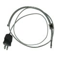 Thermocouple, Type J, 12″ Depth, Standard Cap, 48″ Leads, Plug, Grounded