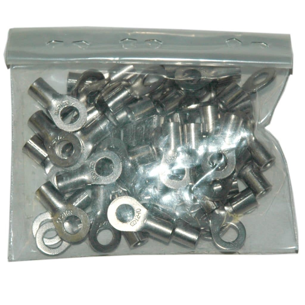 Wire Connector Lugs, 50-Pack, #10-12 Wire Size, #10 Stud Size