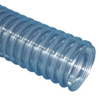 Loader Hose, 2-1/2" ID, Static Wire, Clear Wall, Helix Reinforced Food Grade PVC, Smooth Bore