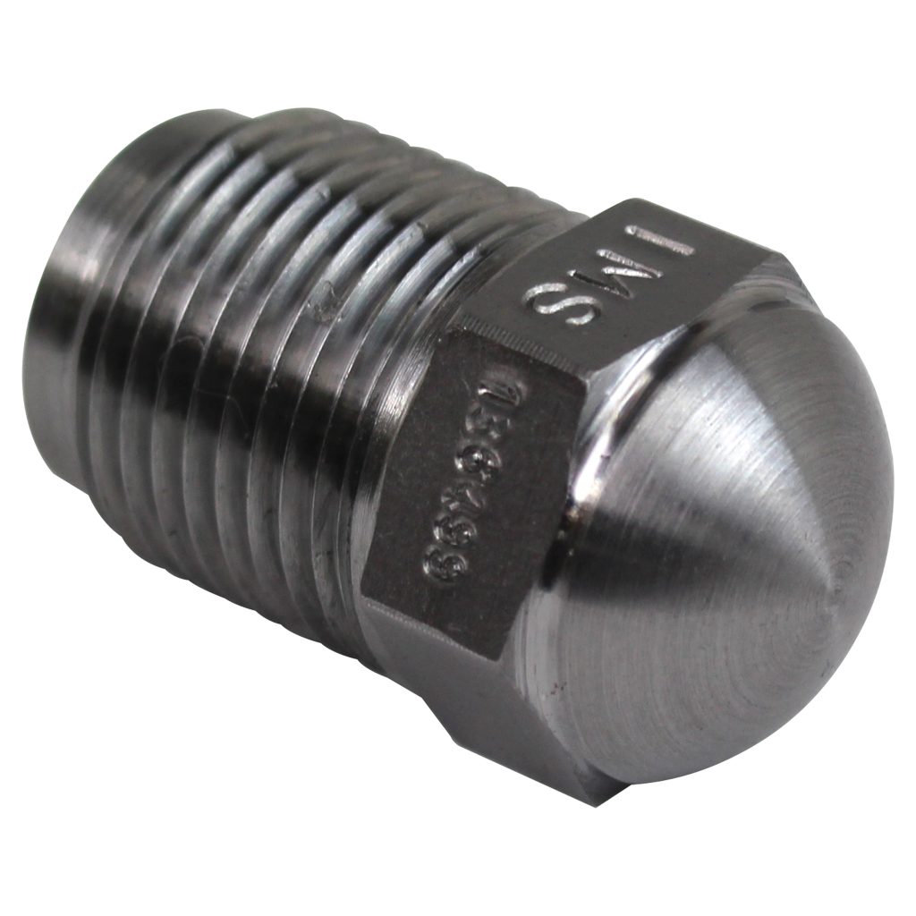 Nozzle Tip, Testing Blank 1-1/2" OAL, 7/8"-14, 1/2" Radius