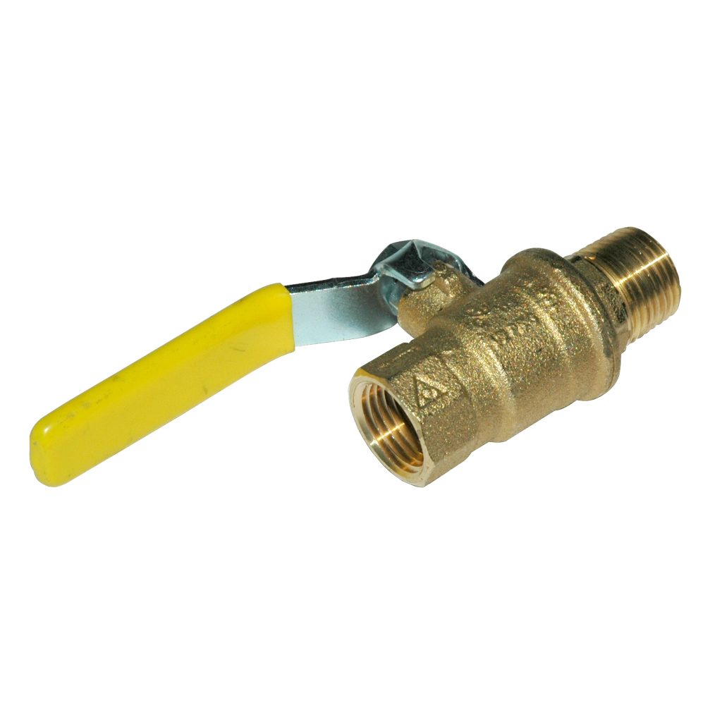Ball Valve, 1/2" Male x 1/2" Female NPT Full Port, Brass