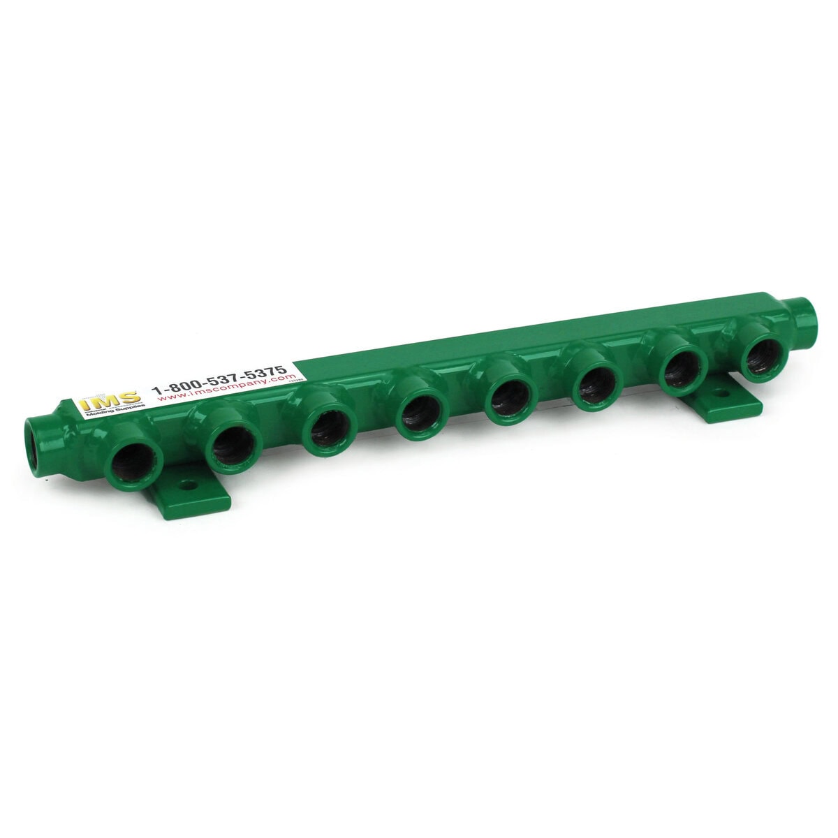 Manifold, Water/Air, Steel, IMS Minifold (2) 3/8" NPT Inlet/Outlets, (8) 3/8" NPT Ports, 13-3/8" OAL - Image 1