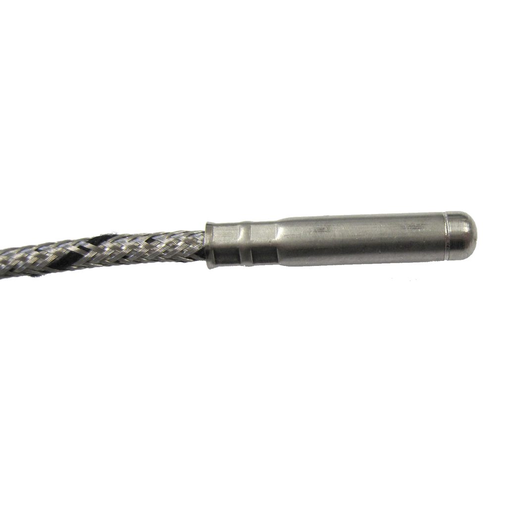 Thermocouple, Probe Style, Type J, 3/16" x 2-1/2" Tip, 48" SS Leads, Spade Lugs, Grounded