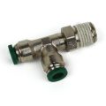 Push to Connect Tube Fitting, Branch Tee, Male Swivel, 1/2″ OD Tube x 1/2″ NPT