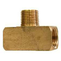 Branch Tee, Brass Mold Fitting 1/8" NPT Female x 1/8" NPT Male Branch - Barstock