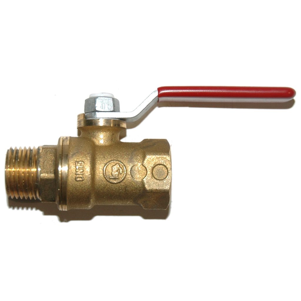 Ball Valve, 1/2" Male x 1/2" Female NPT Low Profile Stem, Brass