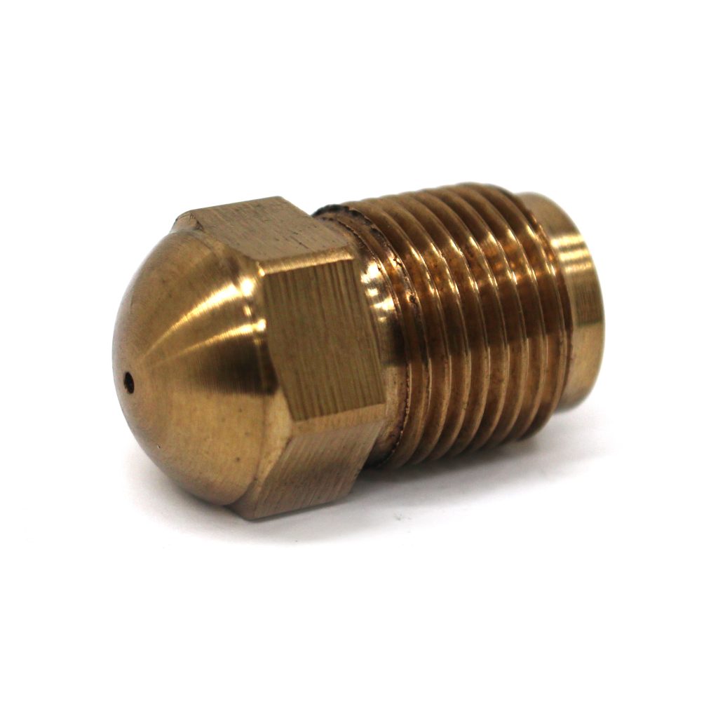 Nozzle Tip, GP, BeCu, 1-1/2" OAL, 7/8"-14 Thread, 1/2" Rear Opening, 1/2" Radius, 1/16" Orifice