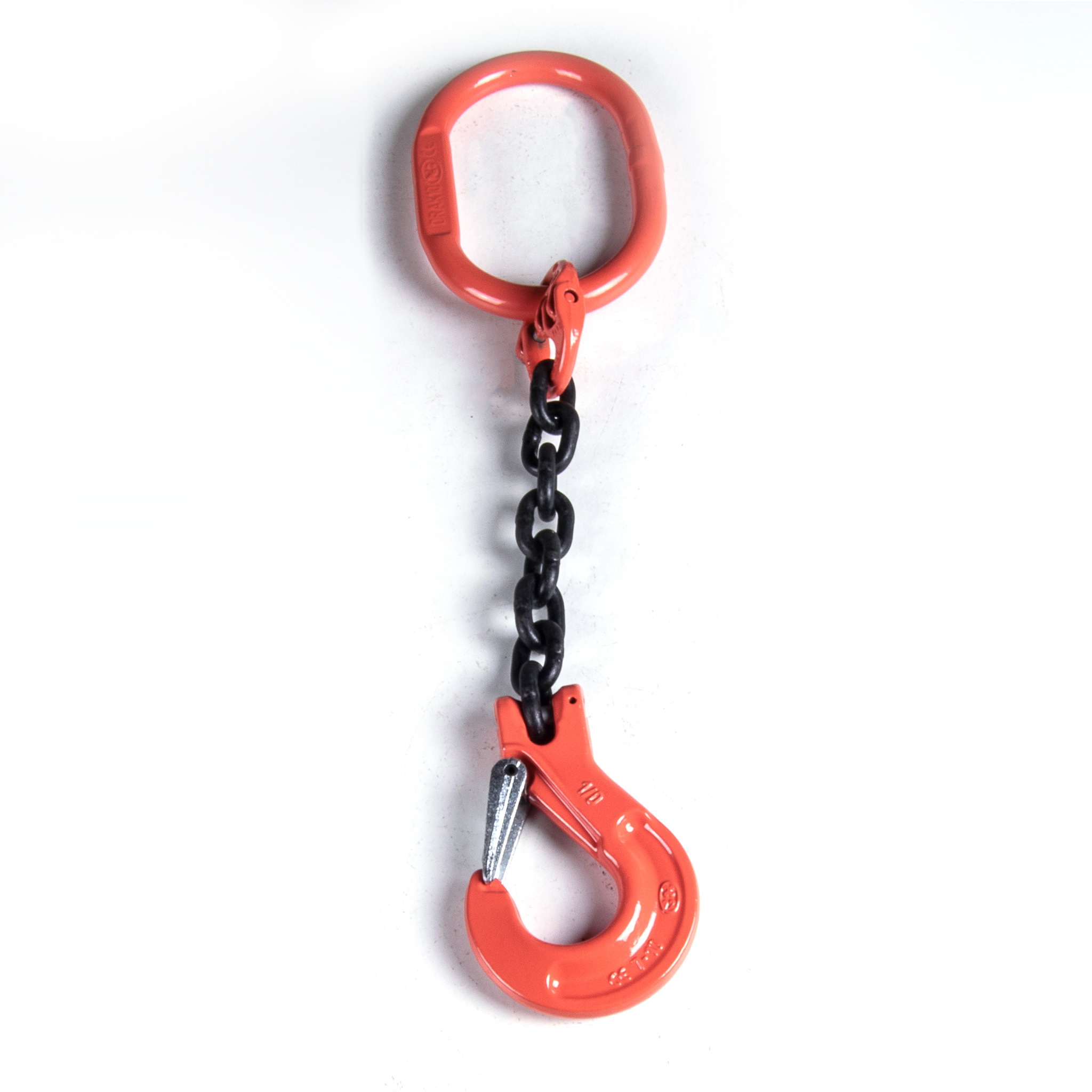 Chain Sling, Alloy, Type SOS, Single Leg, 5/8" Chain x 24" Reach, Sling Hooks with Safety Latches - Image 1