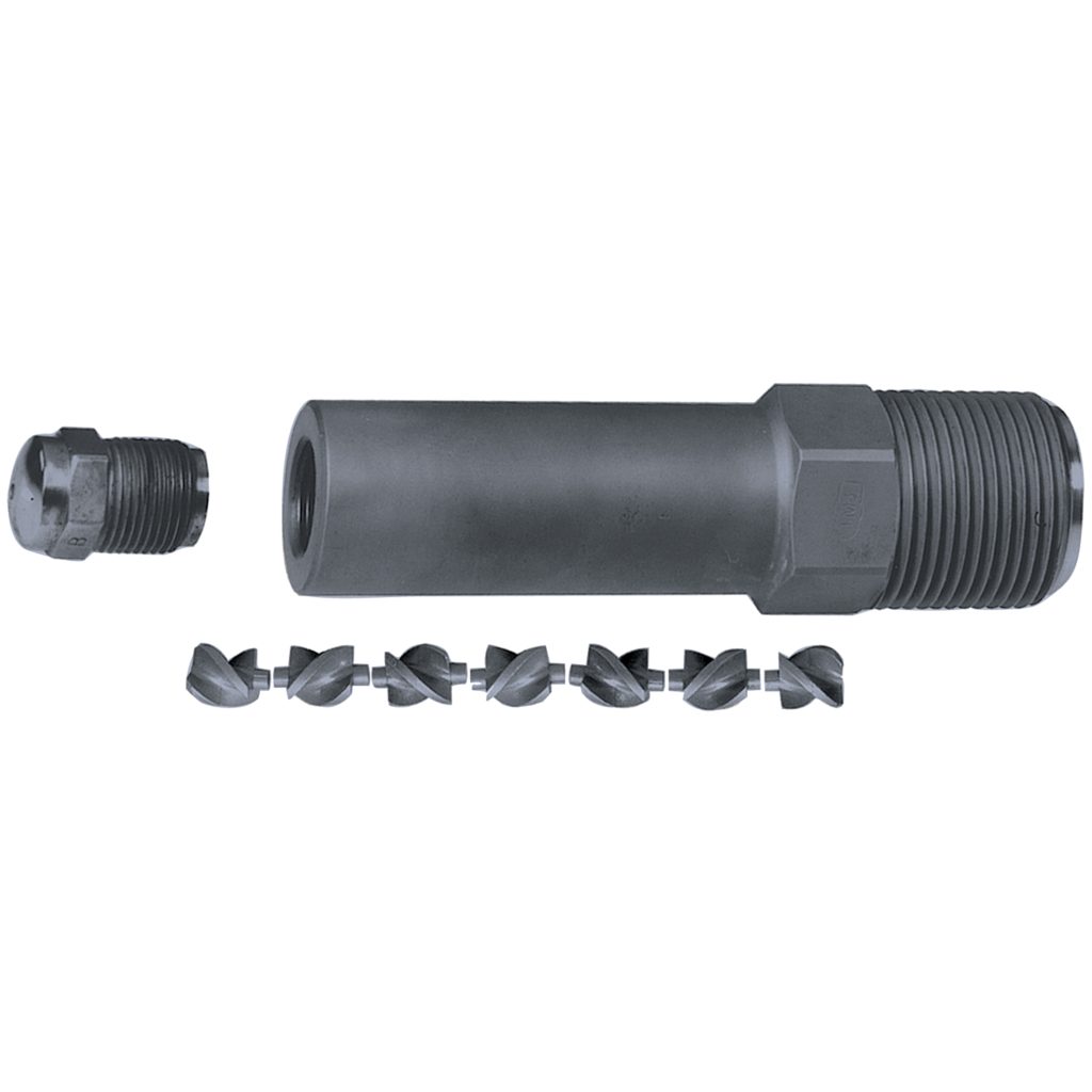 Nozzle Body, Color Mixing Kit, 8-1/4" OAL, 1-3/4"-8 Thd, 1-1/4" RO, 3/4" Rad, 1/8" Orf w/ Helix Set