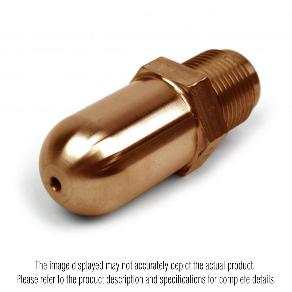 Nozzle Tip, Nylon, Becu, 2-3/4" OAL, 7/8"-14 Thread, 1/2" Rear Opening, 3/4" Radius, 1/8" Orifice
