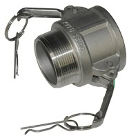 Cam & Groove Coupling, Type B 1-1/4" Stainless Steel, Female Coupler x Male NPT Thread